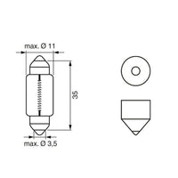 Pack de 2 Ampoules BOSCH 1987301004 C5W Pure Light 12V 5W