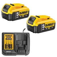 Pack DEWALT 2 Batteries 5,0 Ah 18V DCB184-XJ et un chargeur DCB1104-QW
